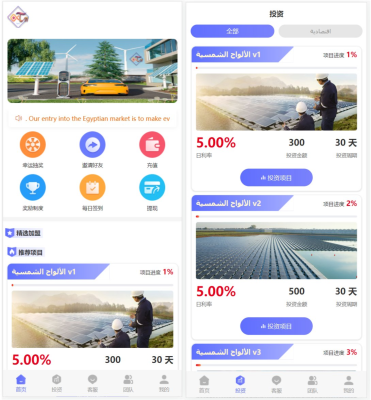 运营版阿拉伯投资理财系统+海外投资众筹系统+前端vue+4国语言/理财源码-贤钊源码